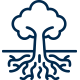 Icon depicting the historical roots of KC Farms, established in 1747, highlighting its agricultural legacy