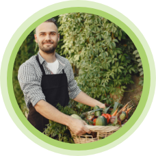 Testimonial image of satisfied customer at KC Farms